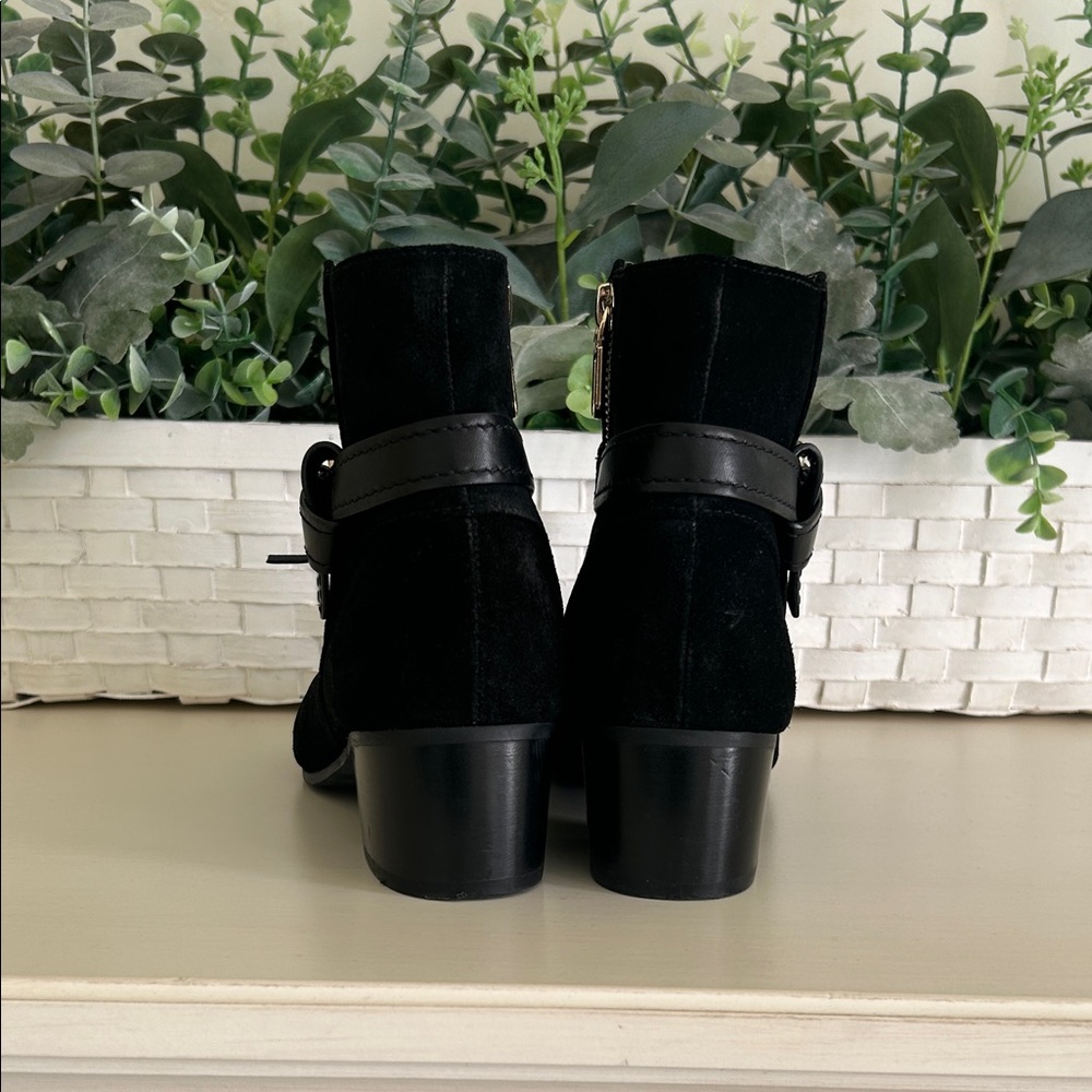Talbots Black Suede Ankle Booties with Buckle - Picture 4 of 8